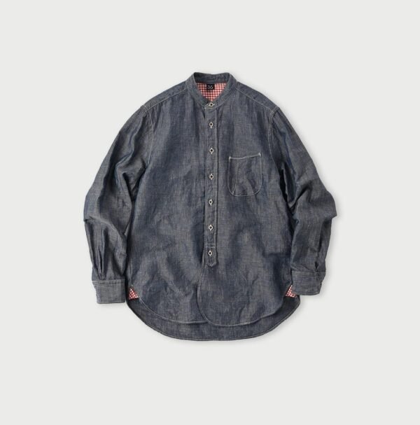 Cotton Linen Dungaree 908 Loafer Stand Collar Shirt Nou (Size 3)