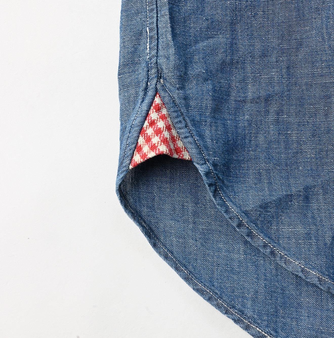 Cotton Linen Dungaree 908 Loafer Stand Collar Shirt Tan (Size 4) - Image 13