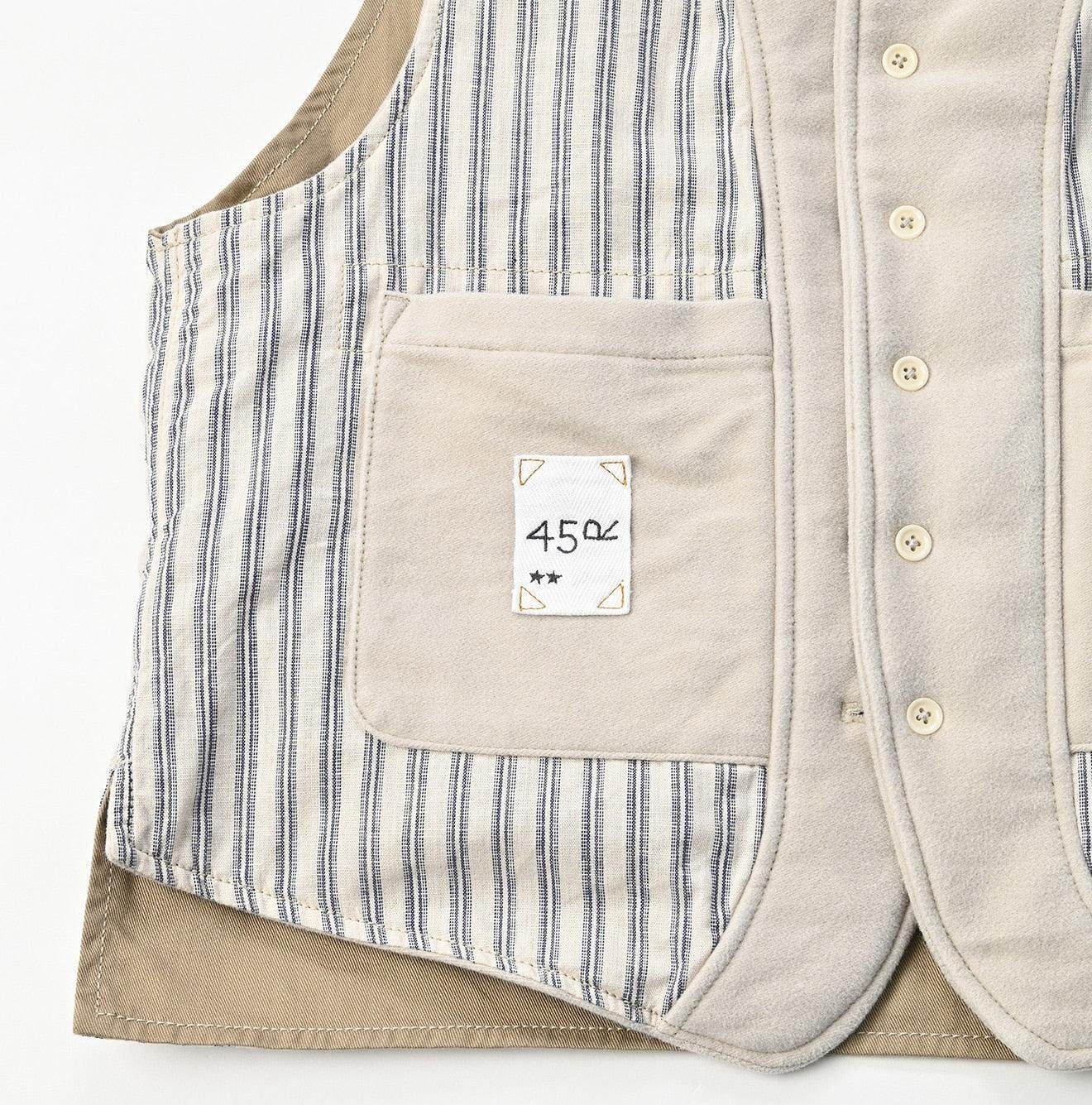 Cotton Flannel 908 Stand Collar Vest (Size 3) - Image 15